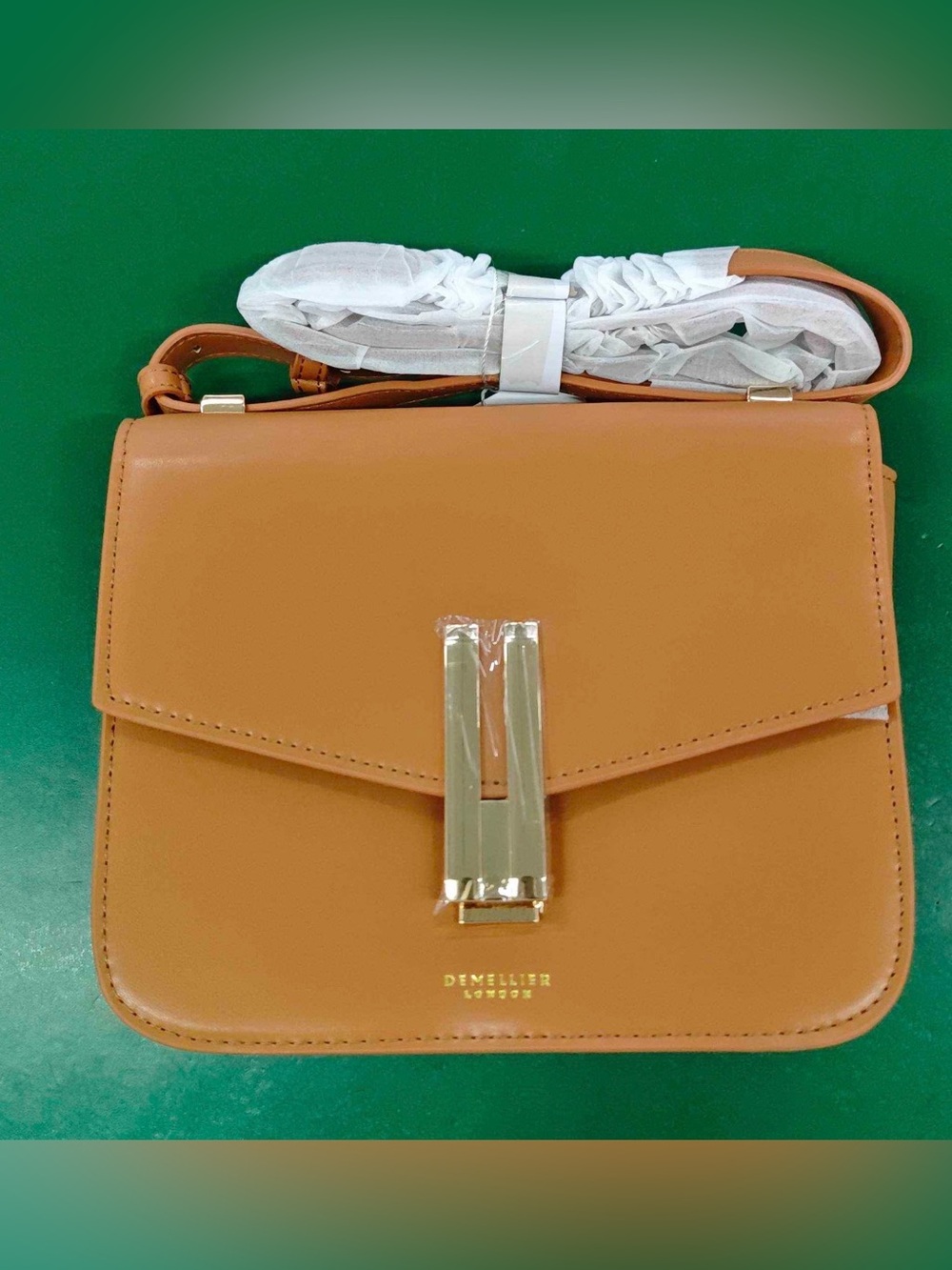 DeMellier Tan Crossbody Bag with Gold Hardware